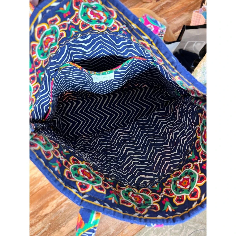 Vera Bradley Bright‎ Paisley Quilted Tote Bag Boho Shoulder Purse